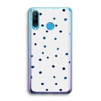 Blauwe stippen: Huawei P30 Lite Transparant Hoesje