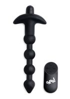 Vibrating Silicone Anal Beads & Remote Control - Black - thumbnail