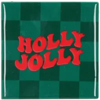 Daan Kromhout Design tegeltje keramiek holly jolly 10x10cm groen