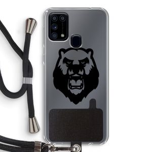 Angry Bear (black): Samsung Galaxy M31 Transparant Hoesje met koord