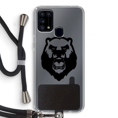 Angry Bear (black): Samsung Galaxy M31 Transparant Hoesje met koord