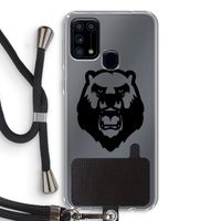 Angry Bear (black): Samsung Galaxy M31 Transparant Hoesje met koord