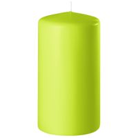 1x Kaarsen lime groen 6 x 12 cm 45 branduren sfeerkaarsen   - - thumbnail