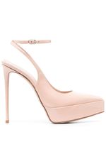 Le Silla mules Uma 130 mm en cuir verni - Rose