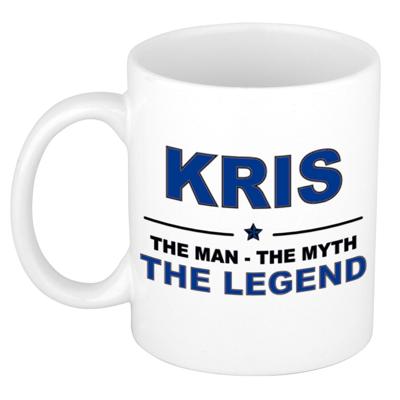Kris cadeau mok - man myth legend - naam koffiemok - 300 ml - collega - vaderdag