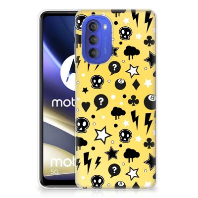 Silicone Back Case Motorola Moto G51 5G Punk Geel Silicone Back Case Motorola Moto G51 5G Punk Geel
