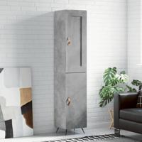 Hoge kast 34,5x34x180 cm bewerkt hout betongrijs