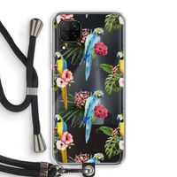 Kleurrijke papegaaien: Huawei P40 Lite Transparant Hoesje met koord