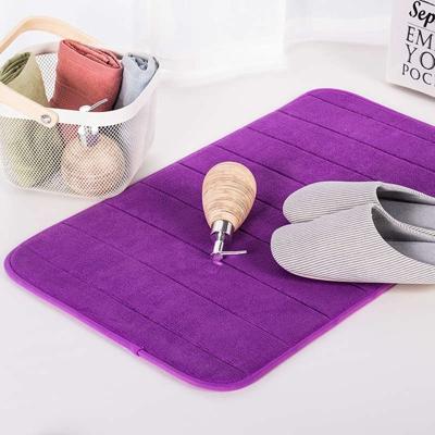Anti slip water absorptie rug badkamer mat Shaggy Memory Foam keuken deur Vloermatten grootte: 40X60CM (paars)