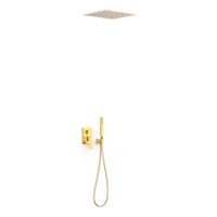 Regendouche set Tres Slim | Inbouw | Mengkraan | 2-weg | Vierkant | 24k Goud glans