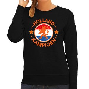 Zwarte fan sweater / trui Holland kampioen met leeuw EK/ WK voor dames 2XL  -