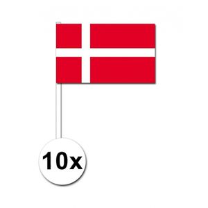 Zwaaivlaggetjes Denemarken 10 stuks   -