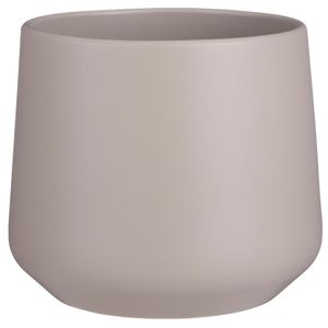 Bloempot mat taupe keramiek voor kamerplant H18 x D21 cm