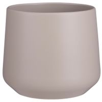 Bloempot mat taupe keramiek voor kamerplant H18 x D21 cm