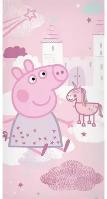 Peppa Pig handdoek roze 70 x 140 cm katoen Peppa Pig handdoek roze 70 x 140 cm katoen