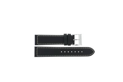 Horlogeband Hamilton H690.784.100 / H690784100 Leder Zwart 20mm
