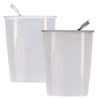 Voedselcontainer strooibus - grijs en wit - 2,2 liter - kunststof - 20 x 9,5 x 23,5 cm