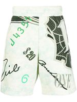 Moschino short en coton à imprimé graphique - Vert - thumbnail