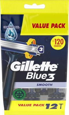 Gillette Gillette Blue3 Smooth Wegwerpscheermesjes Voor Mannen - 12 stuks