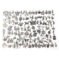 100pcs Mixed Antique Silver Color European Bracelets Charm Pendants Fashion Jewelry DIY Charms Handmade