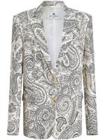 ETRO blazer boutonné à motif cachemire - Blanc