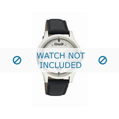 Dolce & Gabbana horlogeband DW0313 Leder Zwart + zwart stiksel