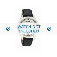 Dolce & Gabbana horlogeband DW0313 Leder Zwart + zwart stiksel - thumbnail