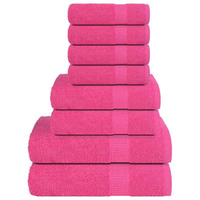 VidaXL 8-delige handdoekenset frogn 360 g/m² roze