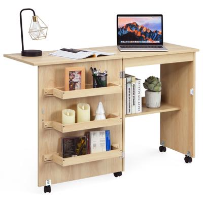 Naaimachinetafel Opvouwbare Naaitafel Utility-Tafel met Wielen Licht Walnoot