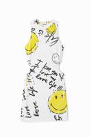 Korte slim fit jurk Smiley® - WHITE - L - thumbnail