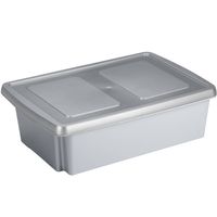 Sunware opslagbox kunststof 30 liter lichtgrijs 59 x 39 x 17 cm met deksel - Opbergbox - thumbnail