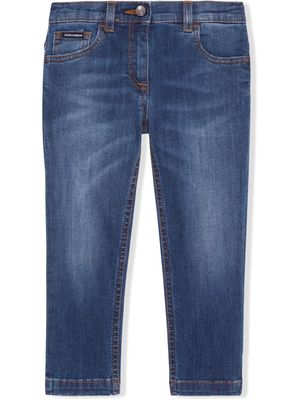 Dolce & Gabbana Kids jean skinny à taille mi-haute - Bleu