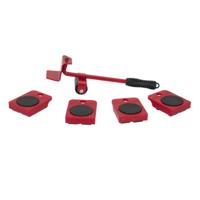 Home Deco Factory Meubelverhuisset - 10x stuks - metaal - rood - wieltjes