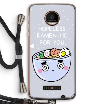 I'm A Hopeless Ramen-Tic For You: Motorola Moto Z Force Transparant Hoesje met koord