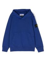 Stone Island Junior hoodie en coton à patch Compass - Bleu