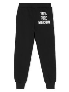 Moschino Kids pantalon de jogging en coton à logo imprimé - Noir