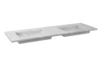 Wastafel Forzalaqua Nova Doppio Gepolijst 160.5x51.5x9.5 cm Carrara Zonder Kraangaten