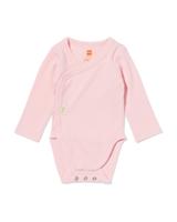 HEMA Newborn meegroei overslagromper rib lichtroze (lichtroze)