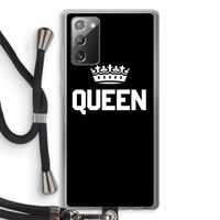 Queen zwart: Samsung Galaxy Note 20 / Note 20 5G Transparant Hoesje met koord