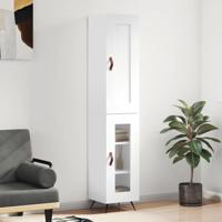 Hoge kast 34,5x34x180 cm bewerkt hout wit