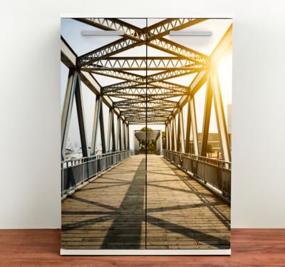 Stickers voor op meubels Oude brug kledingkast 3d effect