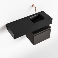 Toiletmeubel Mondiaz Andor | 80 cm | Meubelkleur Dark grey | Lex vrijhangend wastafel Urban Rechts | Zonder kraangat