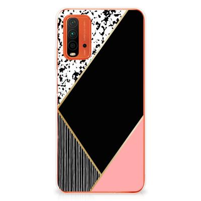 Xiaomi Poco M3 | TPU Hoesje | Zwart Roze Vormen