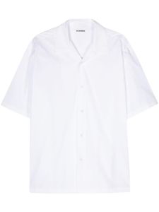 Jil Sander chemise en popeline à col italien - Blanc