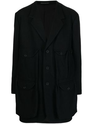 Yohji Yamamoto manteau cintré à simple boutonnage - Noir