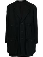 Yohji Yamamoto manteau cintré à simple boutonnage - Noir