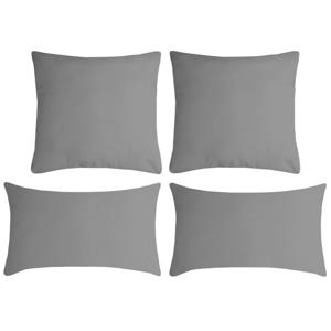 Stof Textile sierkussen Nelson - 4x - grijs - 2 formaten - polyester