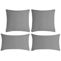 Stof Textile sierkussen Nelson - 4x - grijs - 2 formaten - polyester