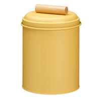 Voorraadpot / koekjes bewaarblik Bart - 14 x 20 cm - metaal - geel - keuken voorraadpotten