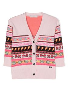 Philosophy Di Lorenzo Serafini Kids cardigan en maille Fair isle à col v - Rose